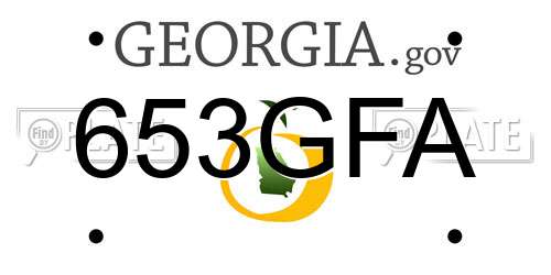 653GFA Georgia License Plate