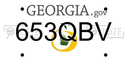 653QBV Georgia License Plate