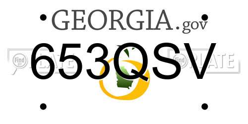 653QSV Georgia License Plate