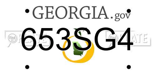 653SG4 Georgia License Plate