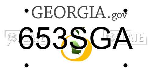 653SGA Georgia License Plate