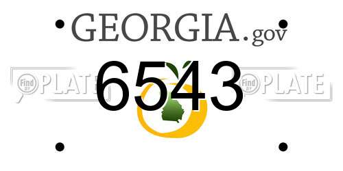 6543 Georgia License Plate