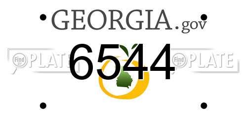 6544 Georgia License Plate