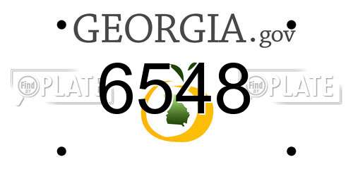 6548 Georgia License Plate