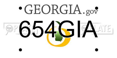654GIA Georgia License Plate