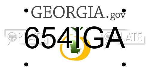 654IGA Georgia License Plate