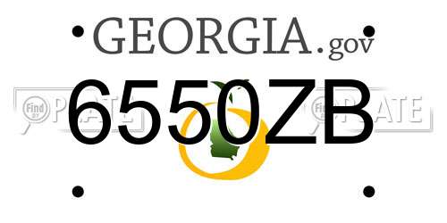 6550ZB Georgia License Plate