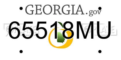 65518MU Georgia License Plate