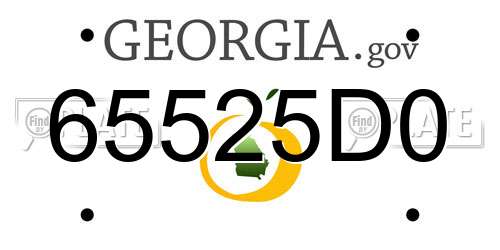 65525D0 Georgia License Plate