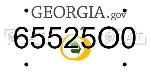 65525O0 Georgia License Plate