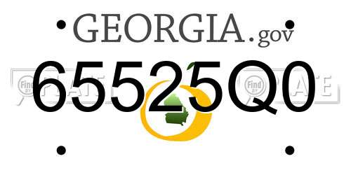 65525Q0 Georgia License Plate