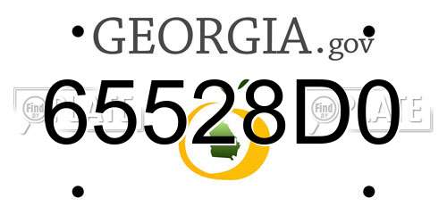 65528D0 Georgia License Plate