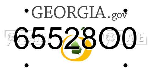 65528O0 Georgia License Plate