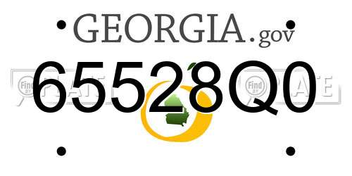 65528Q0 Georgia License Plate