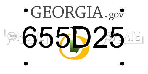 655D25 Georgia License Plate