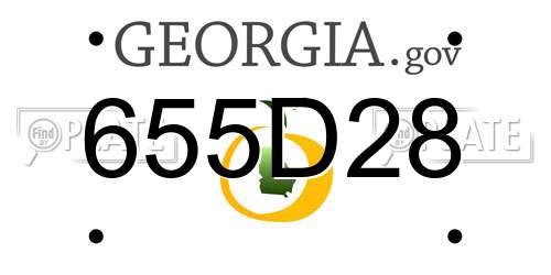 655D28 Georgia License Plate