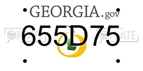 655D75 Georgia License Plate