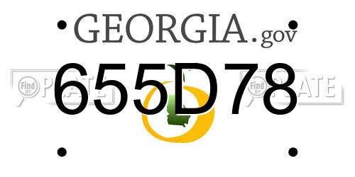 655D78 Georgia License Plate