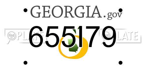 655I79 Georgia License Plate