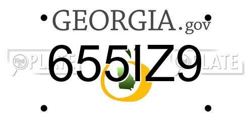 655IZ9 Georgia License Plate