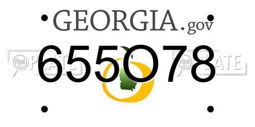 655O78 Georgia License Plate