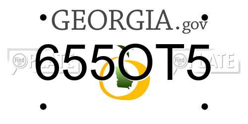 655OT5 Georgia License Plate