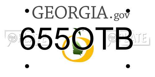 655OTB Georgia License Plate