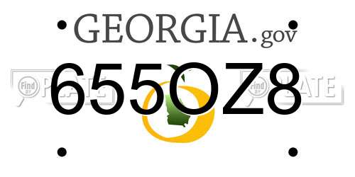 655OZ8 Georgia License Plate