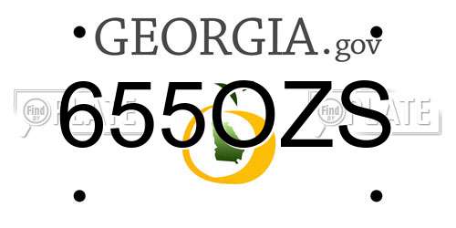 655OZS Georgia License Plate