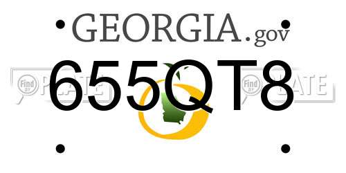 655QT8 Georgia License Plate