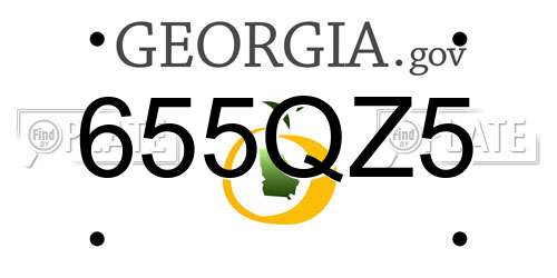655QZ5 Georgia License Plate
