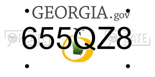 655QZ8 Georgia License Plate