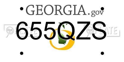 655QZS Georgia License Plate