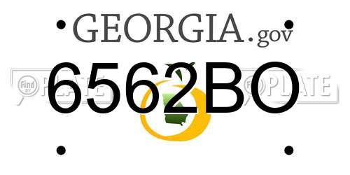 6562BO Georgia License Plate