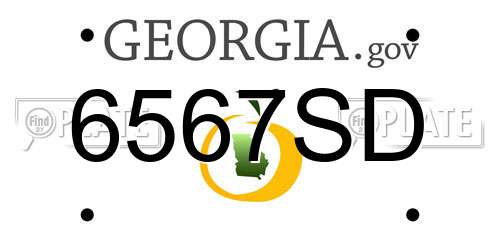 6567SD Georgia License Plate