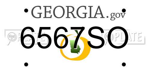 6567SO Georgia License Plate
