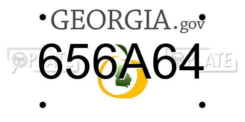 656A64 Georgia License Plate