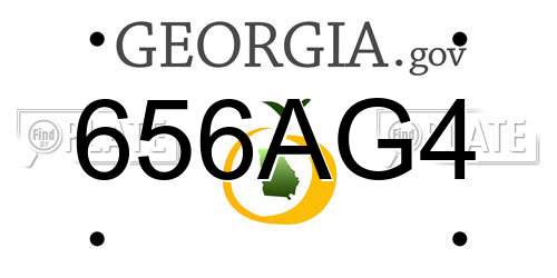 656AG4 Georgia License Plate