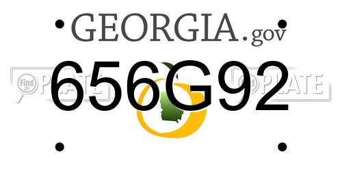656G92 Georgia License Plate