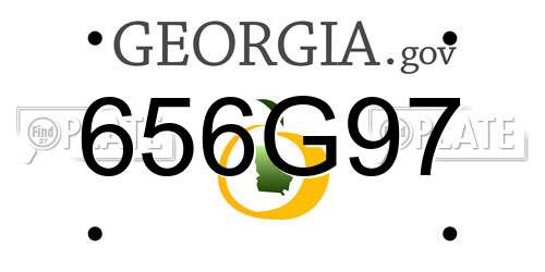 656G97 Georgia License Plate