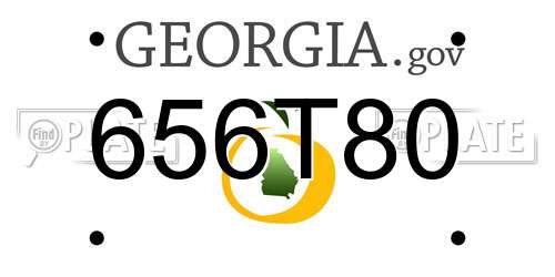 656T80 Georgia License Plate