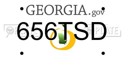 656TSD Georgia License Plate