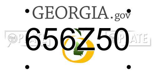 656Z50 Georgia License Plate