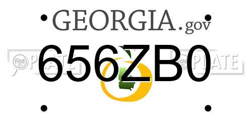 656ZB0 Georgia License Plate