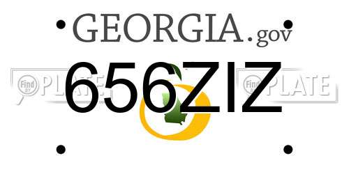 656ZIZ Georgia License Plate