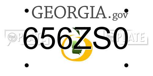 656ZS0 Georgia License Plate