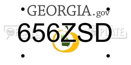 656ZSD Georgia License Plate