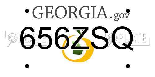 656ZSQ Georgia License Plate