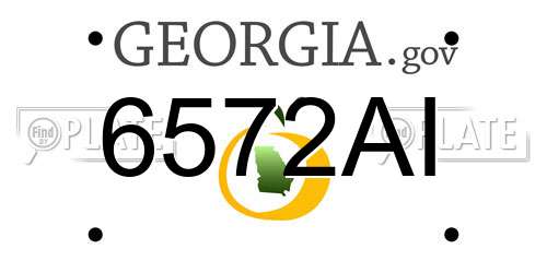 6572AI Georgia License Plate