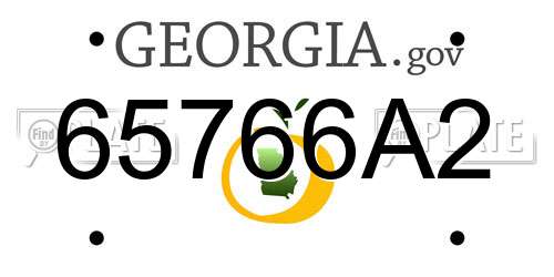 65766A2 Georgia License Plate